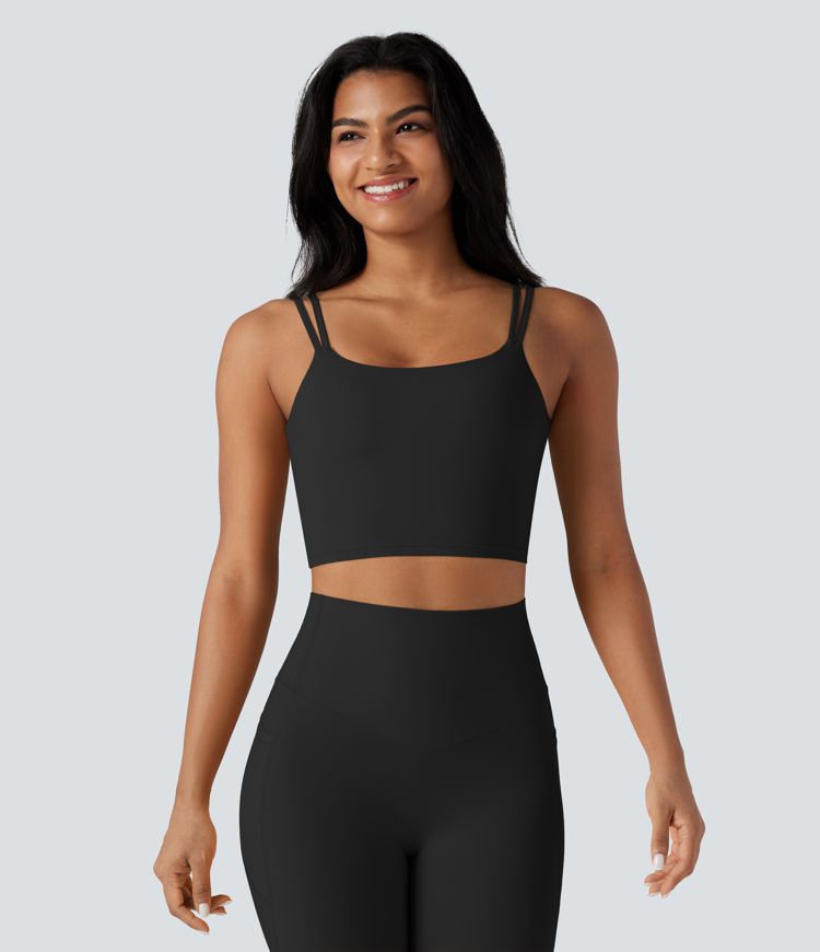 Halara UltraSculpt™ Double Straps Twisted Backless Cropped Yoga Tank Top