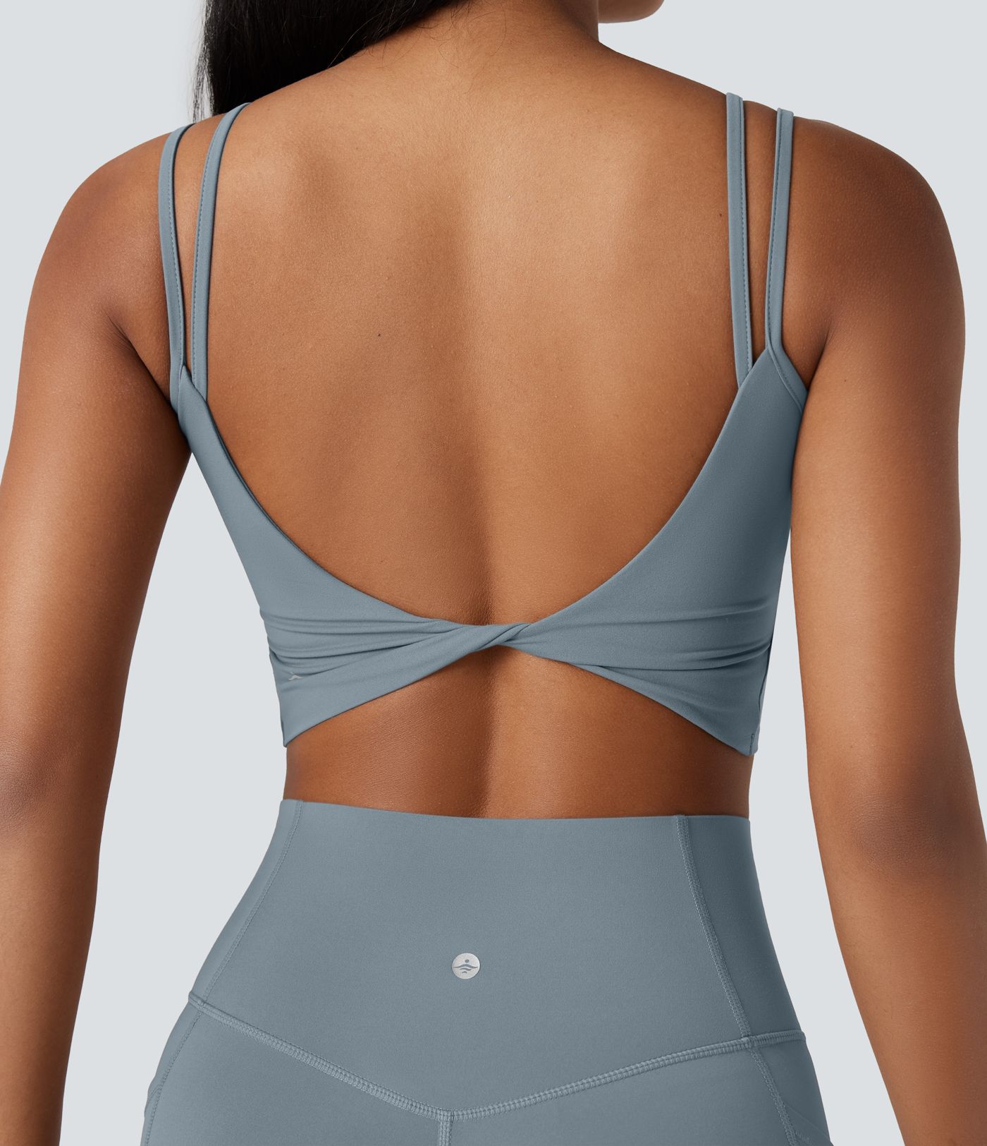 Halara UltraSculpt™ Double Straps Twisted Backless Cropped Yoga Tank Top Halara UltraSculpt™ Double Straps Twisted Backless Cropped Yoga Tank Top