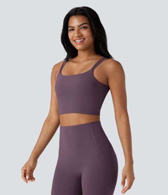 Halara UltraSculpt™ Double Straps Twisted Backless Cropped Yoga Tank Top