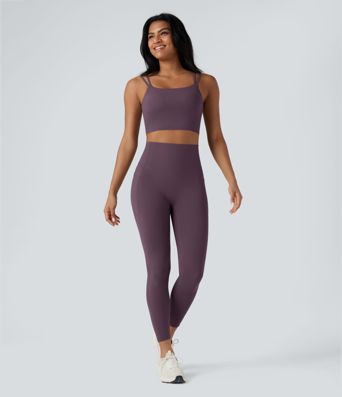 Halara UltraSculpt™ Double Straps Twisted Backless Cropped Yoga Tank Top