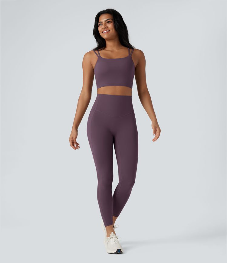 Halara UltraSculpt™ Double Straps Twisted Backless Cropped Yoga Tank Top