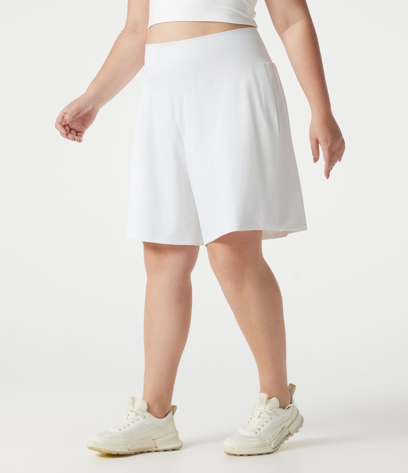 Plus Size SoftlyZero™ Airy High Waisted Cool Touch Yoga Bermuda Shorts with Pockets