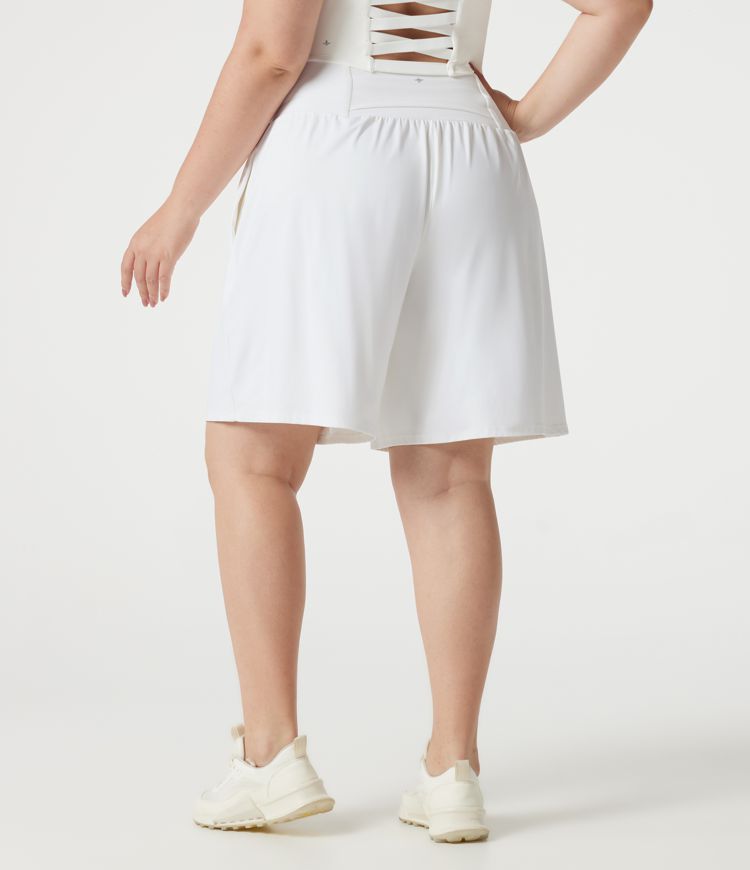 Plus Size SoftlyZero™ Airy High Waisted Cool Touch Yoga Bermuda Shorts with Pockets