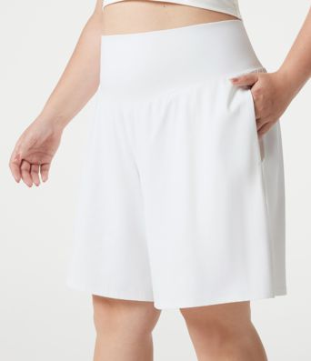 Plus Size SoftlyZero™ Airy High Waisted Cool Touch Yoga Bermuda Shorts with Pockets