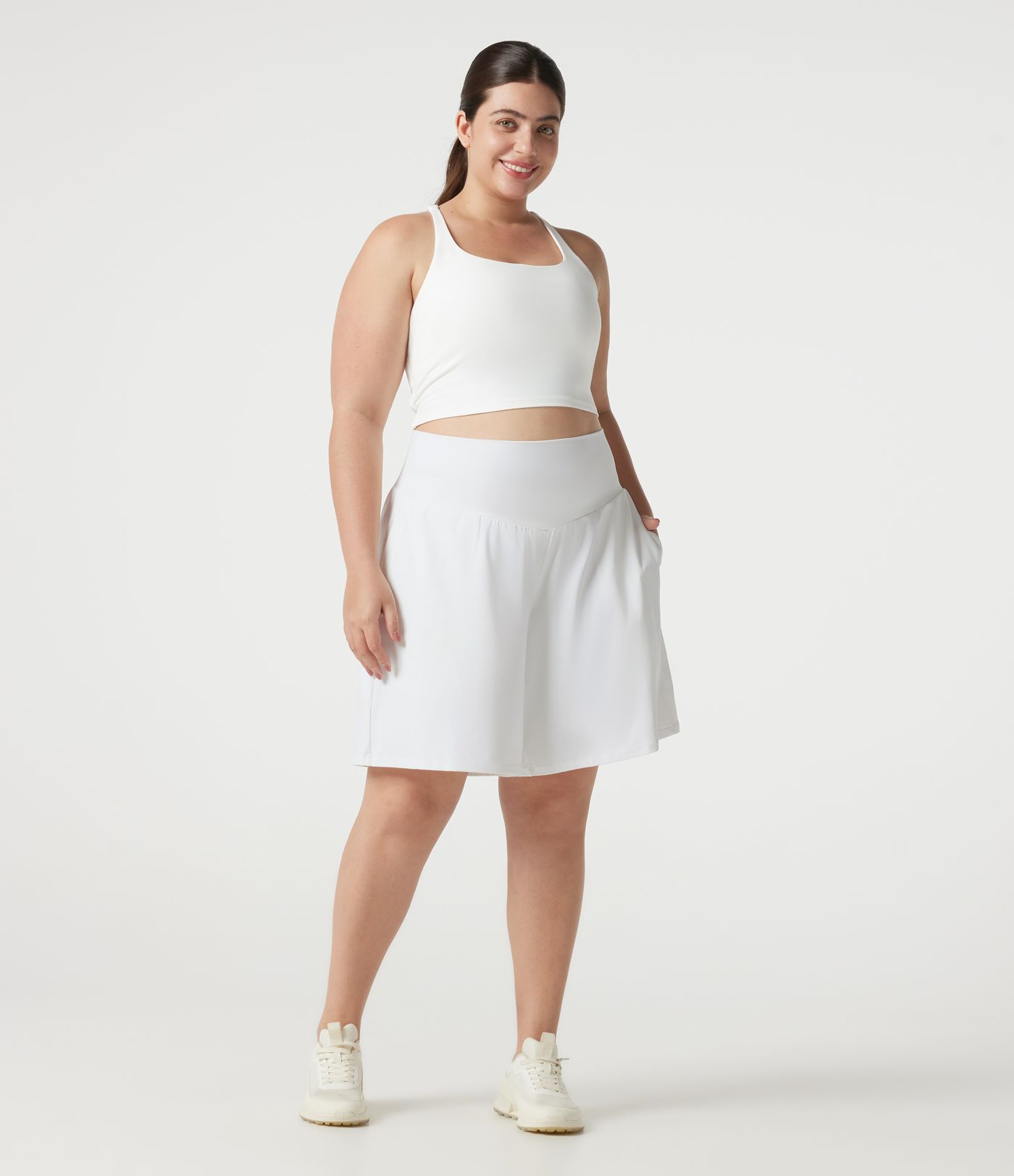 Plus Size SoftlyZero™ Airy High Waisted Cool Touch Yoga Bermuda Shorts with Pockets