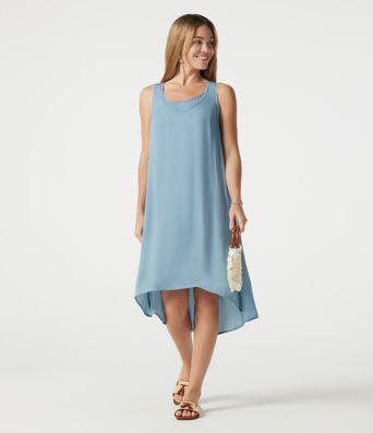 Scoop Neck Sleeveless 2-in-1 High Low Resort  Flowy Dress