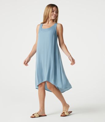 Scoop Neck Sleeveless 2-in-1 High Low Resort  Flowy Dress
