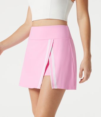 Jupe de yoga mini SoftlyZero™ Airy 2-en-1, taille haute, color block, toucher frais, à poche — UPF50+