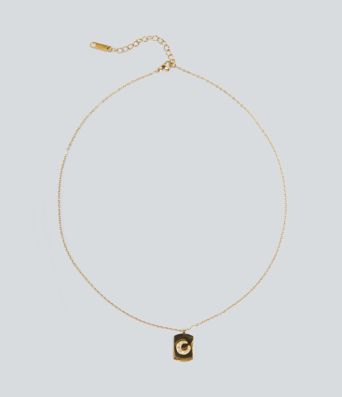 Stainless Steel Moon Pendant Necklace
