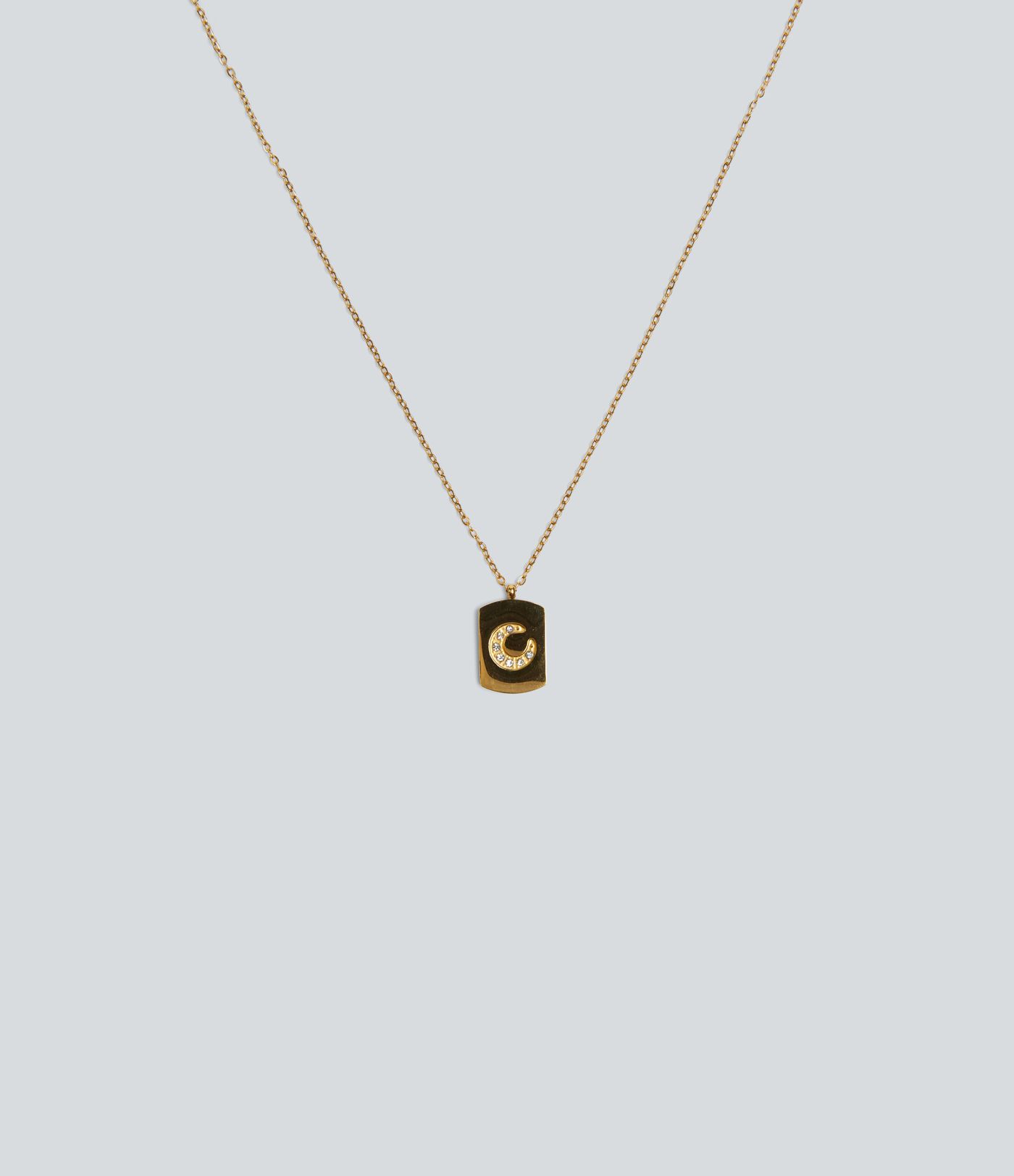 Stainless Steel Moon Pendant Necklace