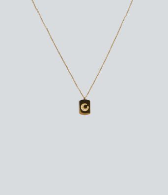 Stainless Steel Moon Pendant Necklace