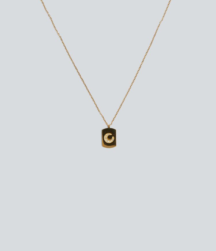 Stainless Steel Moon Pendant Necklace