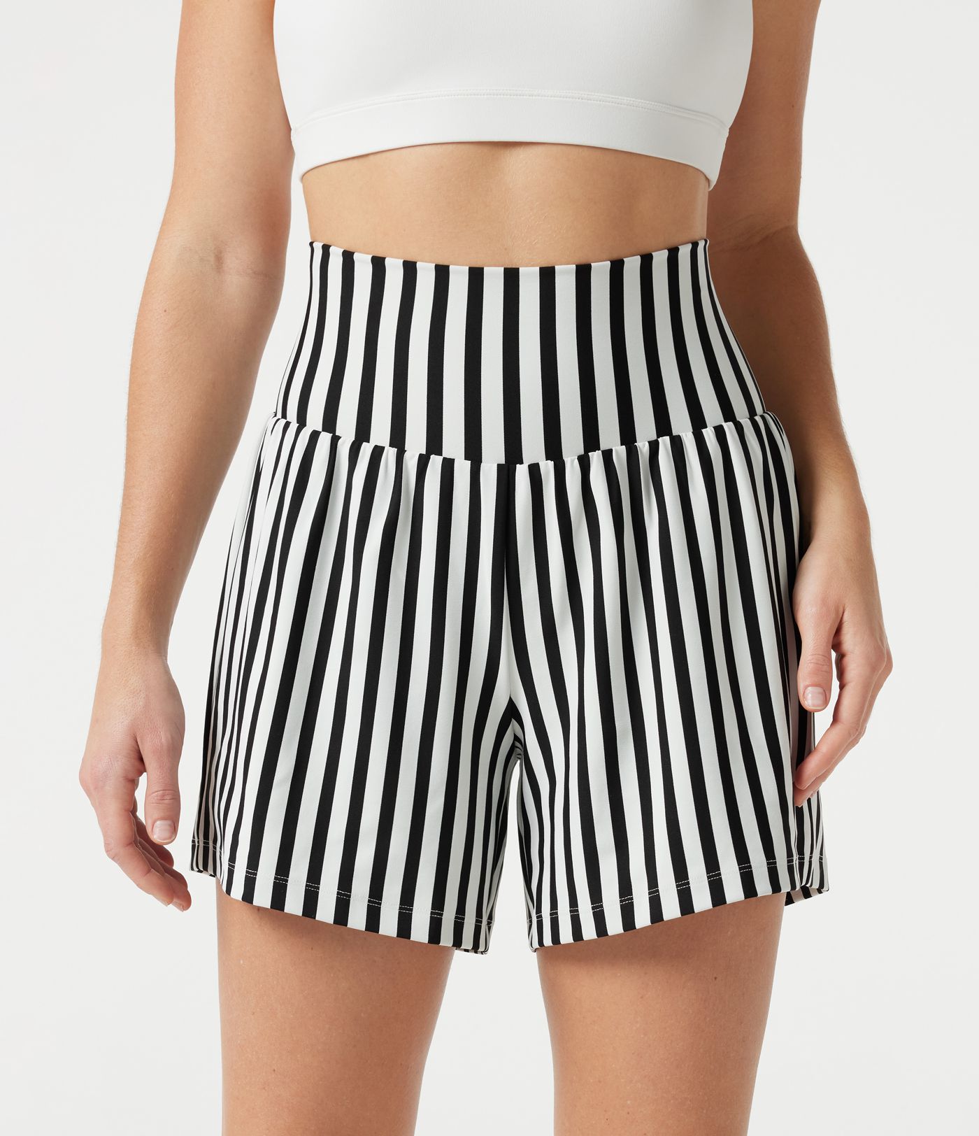 Ultra High-Waist Stripes 2-in-1 Yoga Baggy Shorts with Pockets Ultra High-Waist Stripes 2-in-1 Yoga Baggy Shorts with Pockets