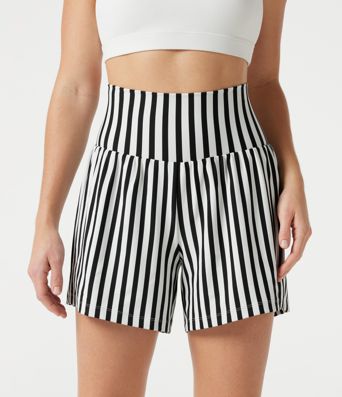Ultra High-Waist Stripes 2-in-1 Yoga Baggy Shorts with Pockets Ultra High-Waist Stripes 2-in-1 Yoga Baggy Shorts with Pockets