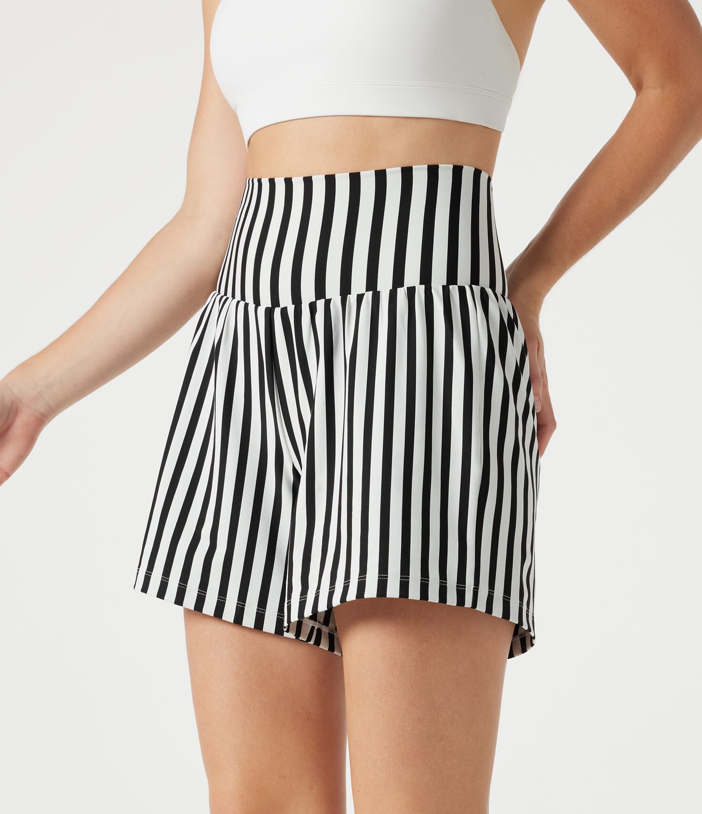Ultra High-Waist Stripes 2-in-1 Yoga Baggy Shorts with Pockets Ultra High-Waist Stripes 2-in-1 Yoga Baggy Shorts with Pockets