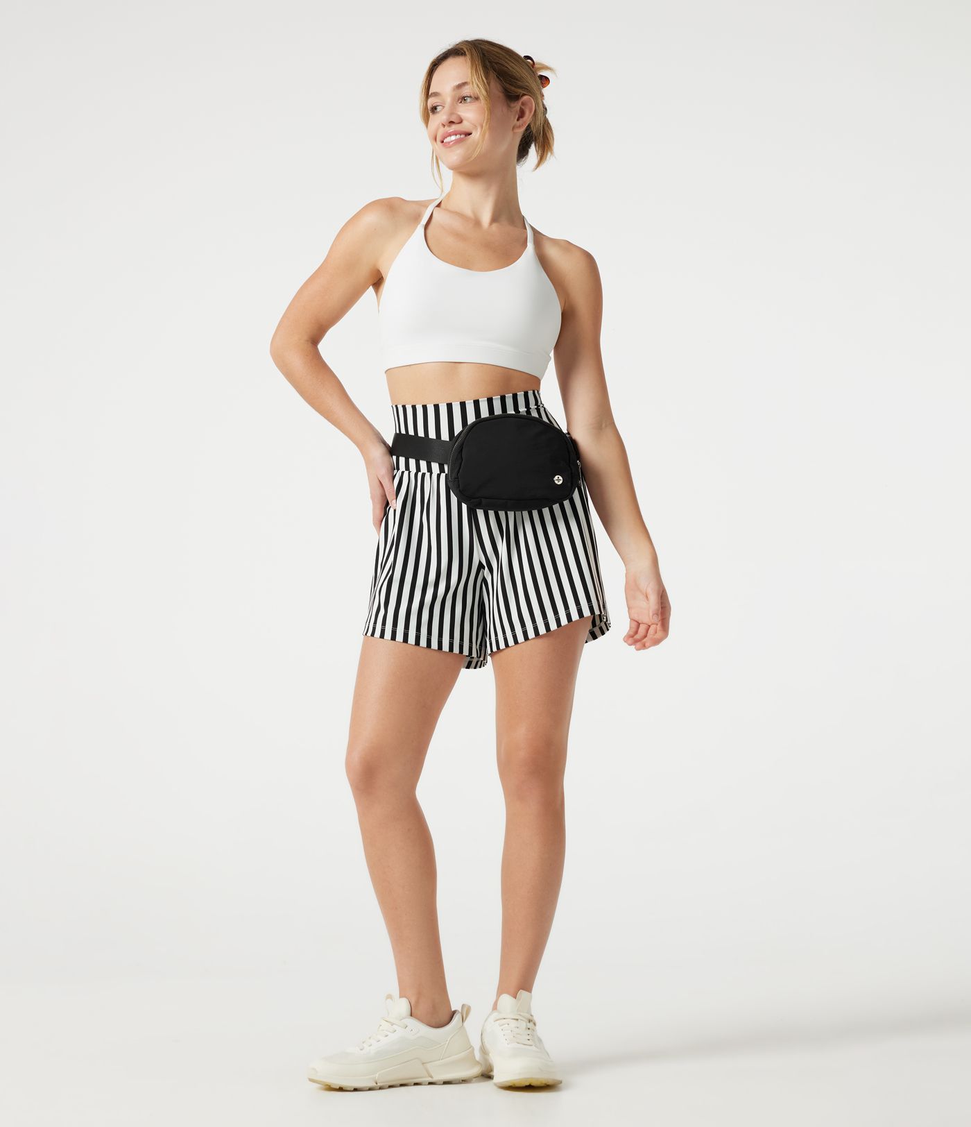 Ultra High-Waist Stripes 2-in-1 Yoga Baggy Shorts with Pockets Ultra High-Waist Stripes 2-in-1 Yoga Baggy Shorts with Pockets