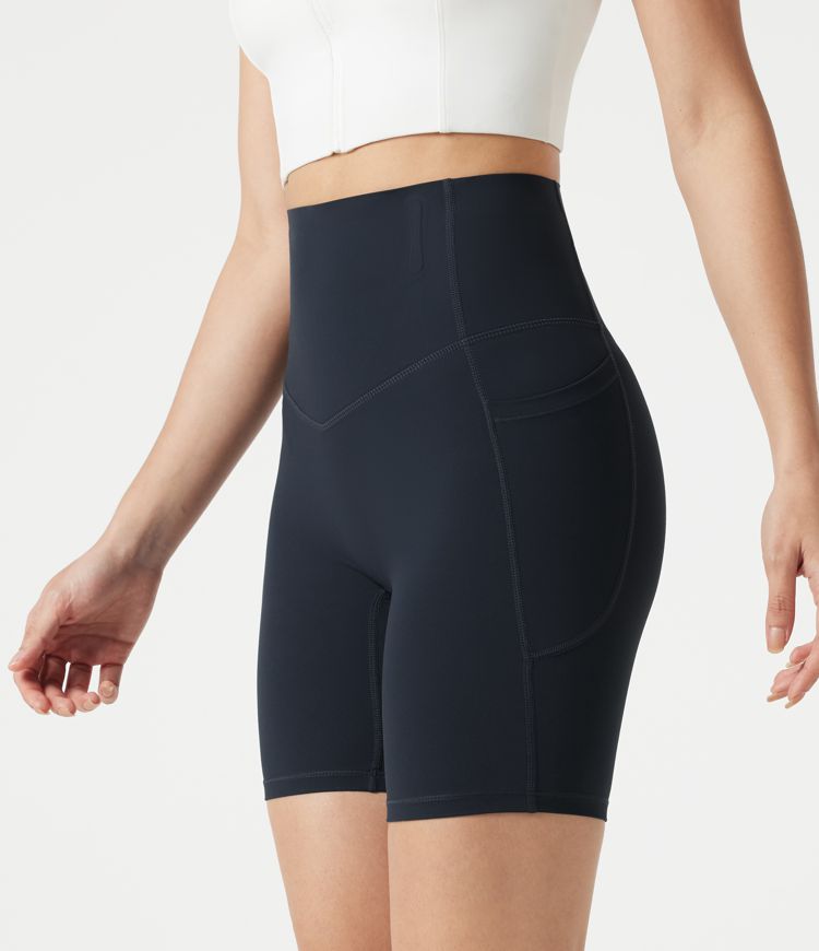 Carbon Short cycliste gainant taille haute Halara UltraSculpt™ 17,5 cm avec poches / 1