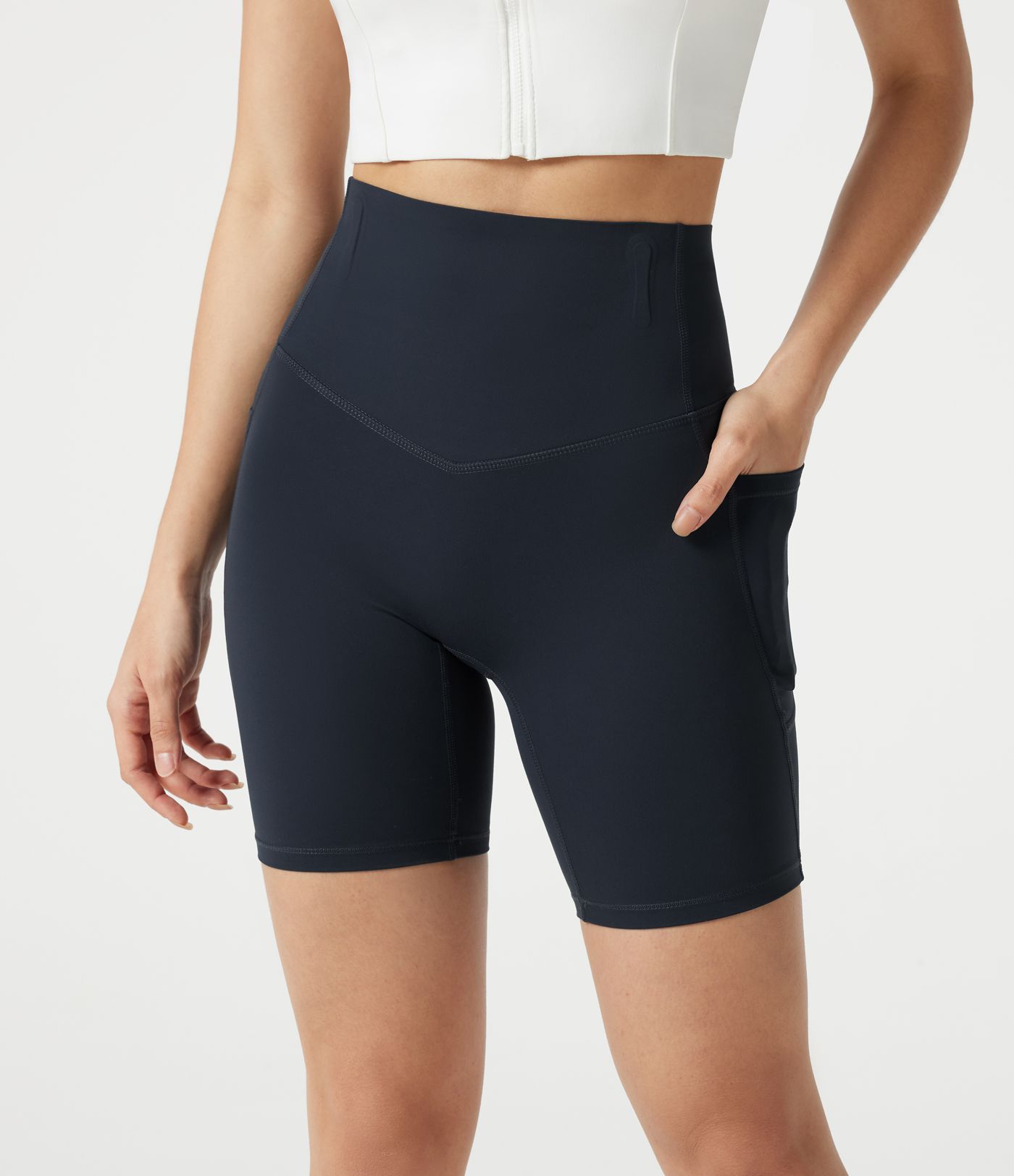Halara UltraSculpt™ High Waisted Anti-Roll Tummy Control Shaping Workout Biker Shorts 7'' with Pockets Halara UltraSculpt™ High Waisted Anti-Roll Tummy Control Shaping Workout Biker Shorts 7'' with Pockets