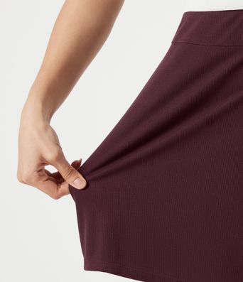 High Waisted Mini Waffle Work Skort with Pockets