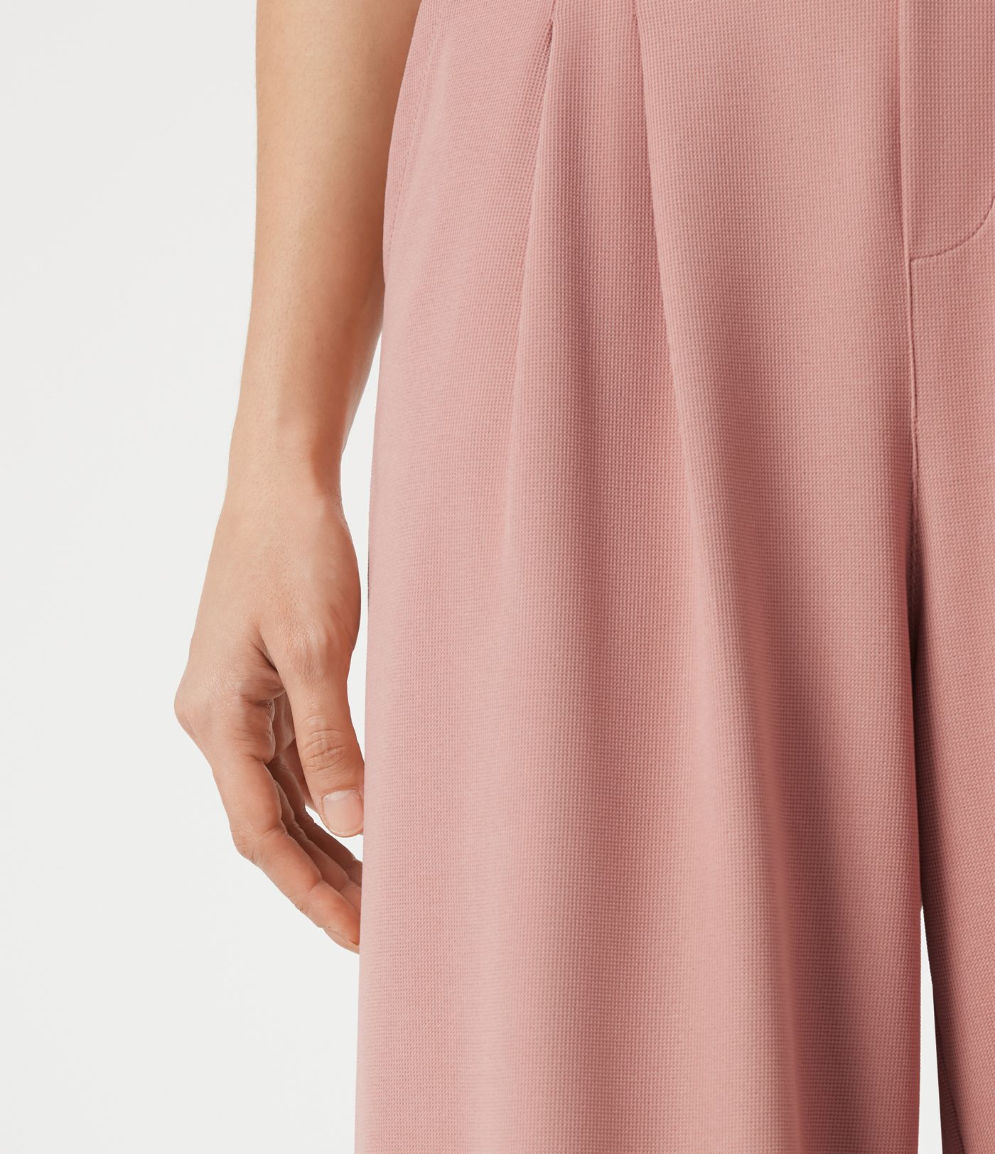 Halara Flex™ - Verkürzte Stoffhose mit hohem Bund, Seitentaschen, Waffelmuster und weitem Bein