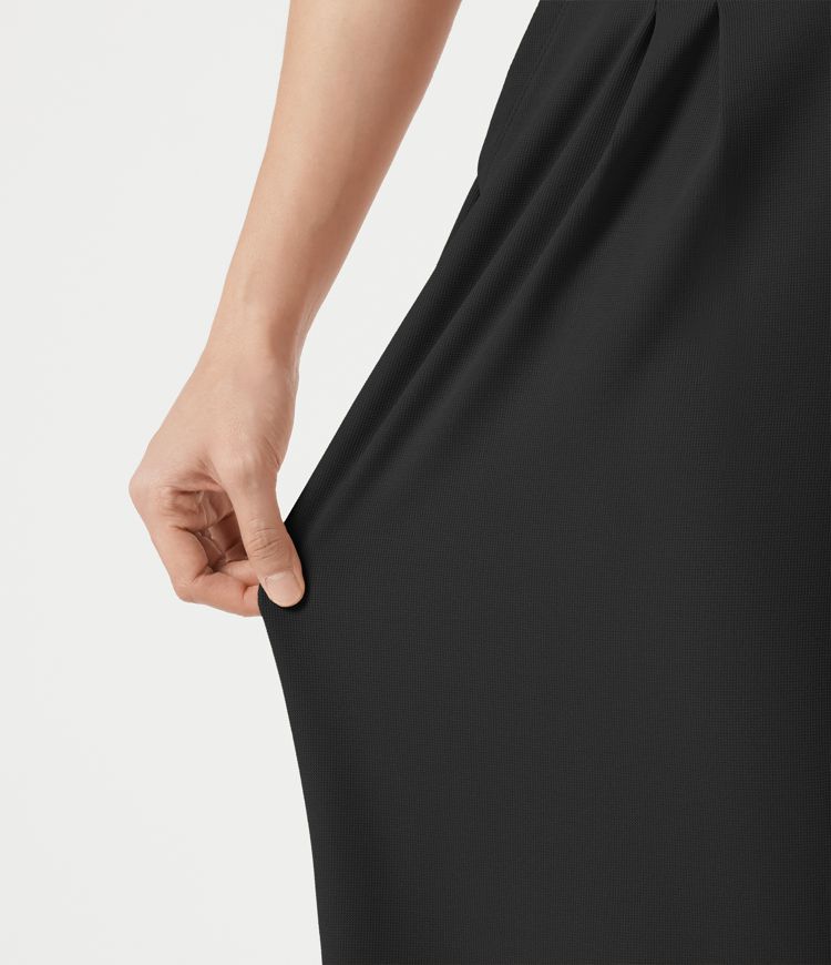 Halara Flex™ - Verkürzte Stoffhose mit hohem Bund, Seitentaschen, Waffelmuster und weitem Bein Halara Flex™ - Verkürzte Stoffhose mit hohem Bund, Seitentaschen, Waffelmuster und weitem Bein
