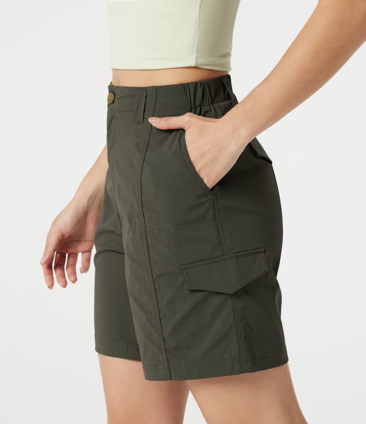 Mid Rise Casual Cargo Bermuda Shorts 7'' with Pockets