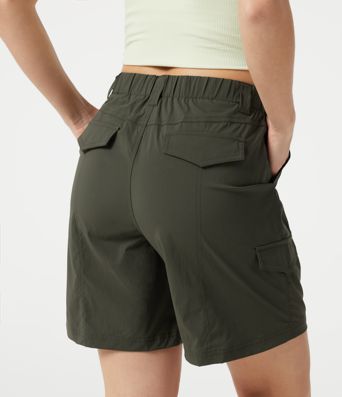 Mid Rise Casual Cargo Bermuda Shorts 7'' with Pockets