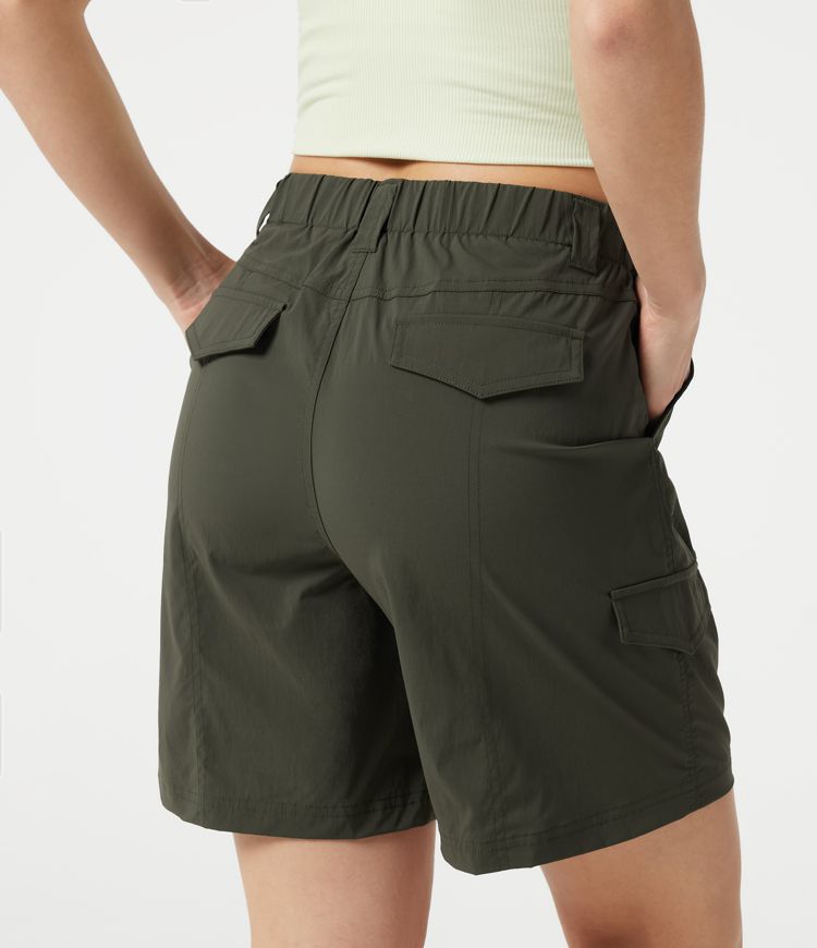 Mid Rise Casual Cargo Bermuda Shorts 7'' with Pockets