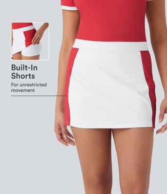 SoftlyZero™ Airy Mid Rise Color Block 2-in-1 InstantCool Bodycon Mini Casual Skirt