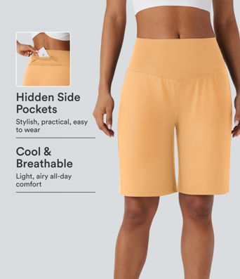SoftlyZero™ Airy High Waisted Pockets Cool Touch Yoga Bermuda Shorts