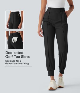 Pantaloni de golf cu talie înaltă și buzunare, uscare rapidă - Tricou de golf cu buzunar - Protecție UV UPF40+