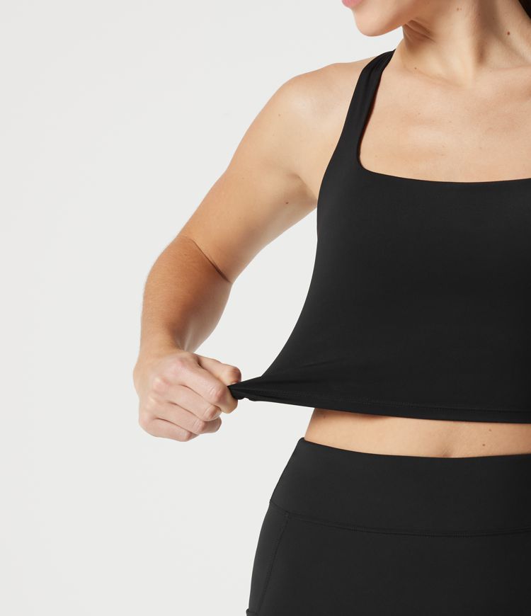 SoftlyZero™ Airy Square Neck Backless Crisscross Cropped Cool Touch Yoga Tank Top-UPF50+