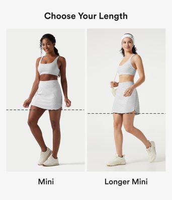 High Waisted Stripe 2-in-1 Bodycon Mini Golf Skirt with Pockets-Longer Length