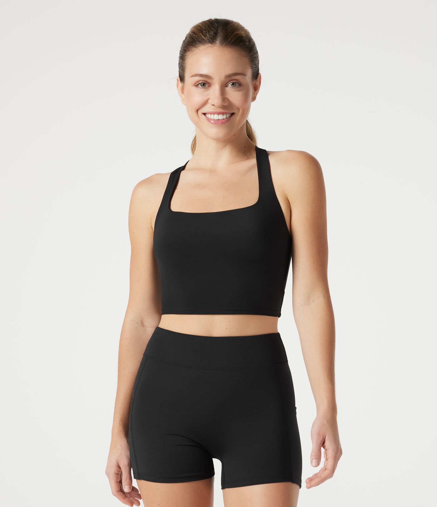 SoftlyZero™ Airy Square Neck Backless Crisscross Cropped Cool Touch Yoga Tank Top-UPF50+