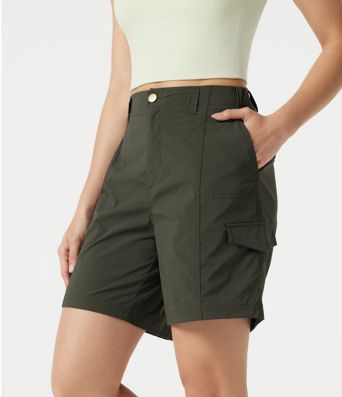 Mid Rise Casual Cargo Bermuda Shorts 7'' with Pockets