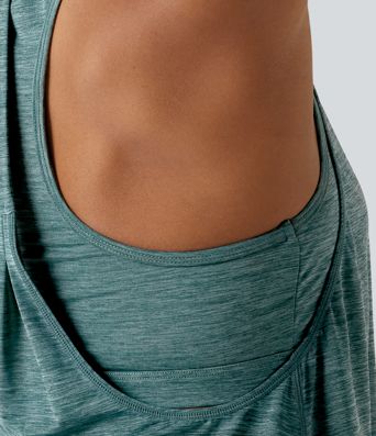 U Neck Built-in Bra Racerback Workout Tank Top