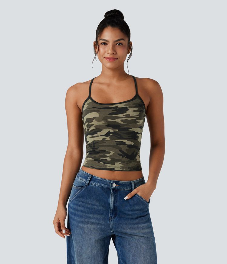 Racerback Camo Casual Tank Top