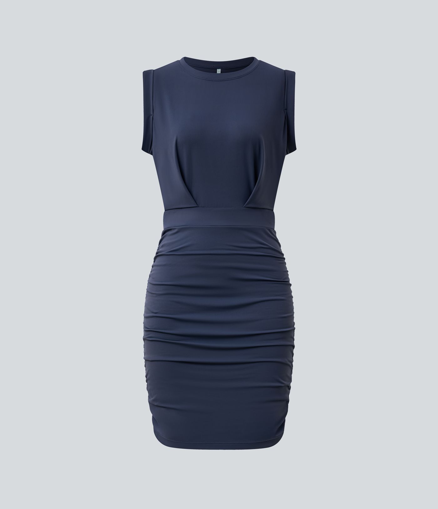 Softlyzero™ Airy - Ärmelloses, gerafftes Party-Minikleid mit Rundhalsausschnitt und Cool-Touch Softlyzero™ Airy - Ärmelloses, gerafftes Party-Minikleid mit Rundhalsausschnitt und Cool-Touch