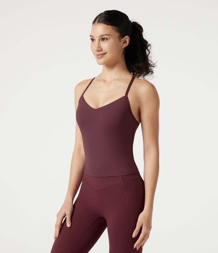 SoftlyZero™ Plush V-neck Y-Back Built-in Bra Yoga Cami Top SoftlyZero™ Plush V-neck Y-Back Built-in Bra Yoga Cami Top