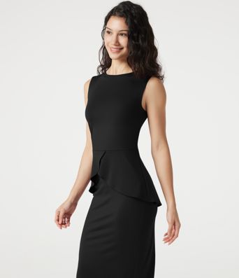 Round Neck Sleeveless Midi Work Dress