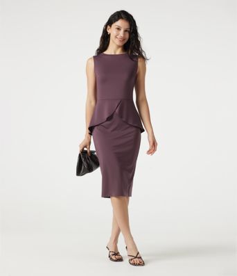 Round Neck Sleeveless Midi Work Dress