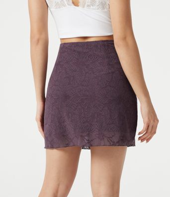 SoftlyZero™ High Waisted Contrast Lace Mini Casual Skirt
