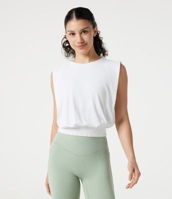 Round Neck Cool Touch Yoga Tank Top-UPF50+
