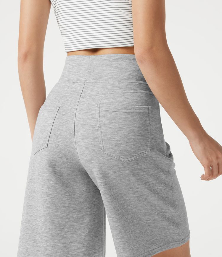 High Waisted Baggy Casual Shorts 10'' with Pockets