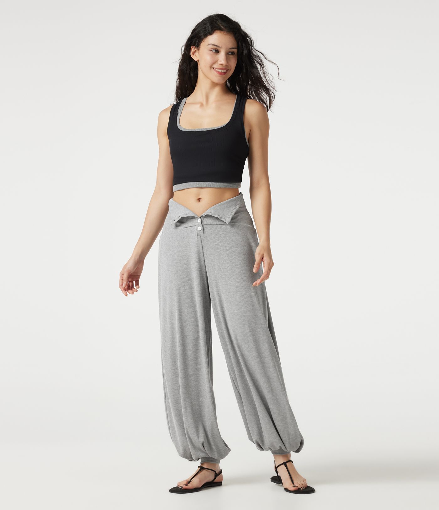High Stretch Ribbed High Waisted Tummy Control Casual Joggers with Pockets