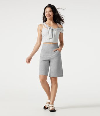 High Waisted Baggy Casual Shorts 10'' with Pockets