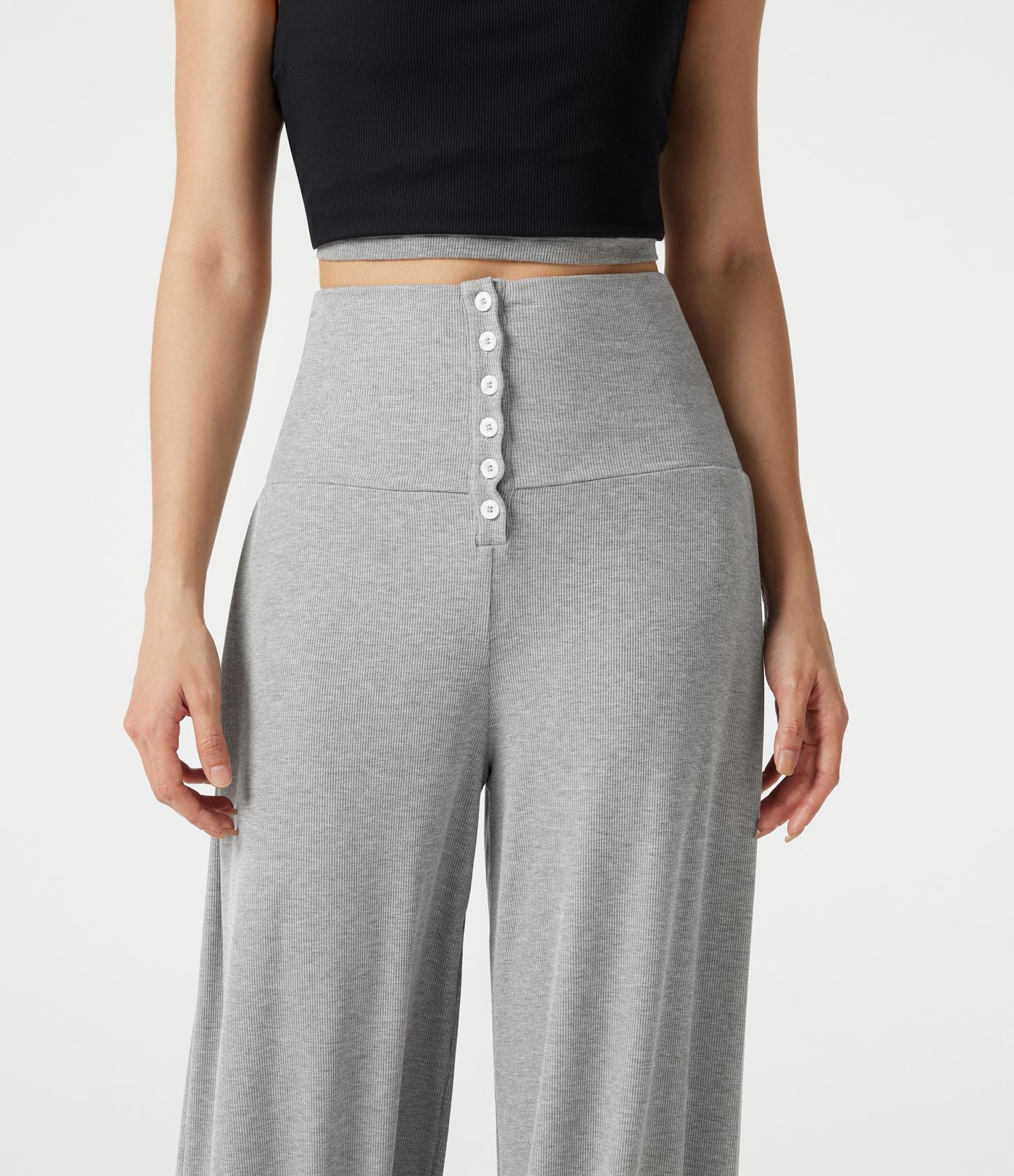 High Stretch Ribbed High Waisted Tummy Control Casual Joggers with Pockets