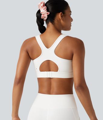 High Support Contrast Mesh Adjustable Buckle Non-Removable Pad Training Sports Bra High Support Contrast Mesh Adjustable Buckle Non-Removable Pad Training Sports Bra