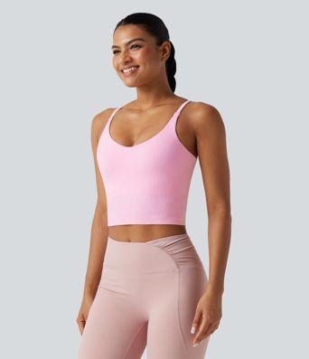 OneForm Seamless Flow Built-in Bra Cropped Yoga Tank Top