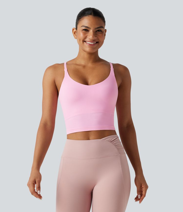 OneForm Seamless Flow Built-in Bra Cropped Yoga Tank Top